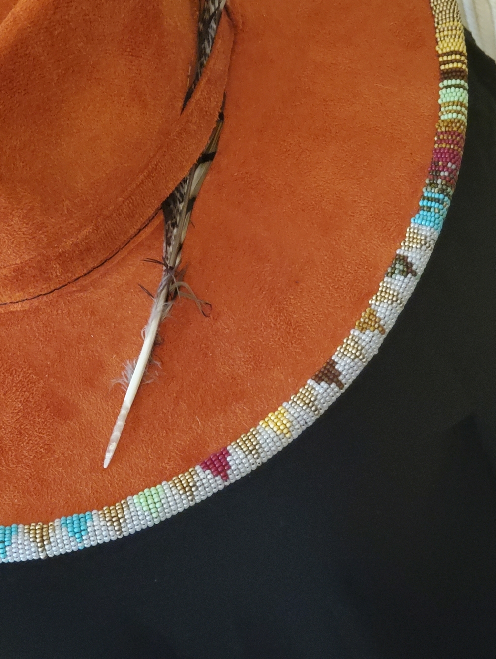 Hand Beaded Suede Hat - Picture 5 of 7
